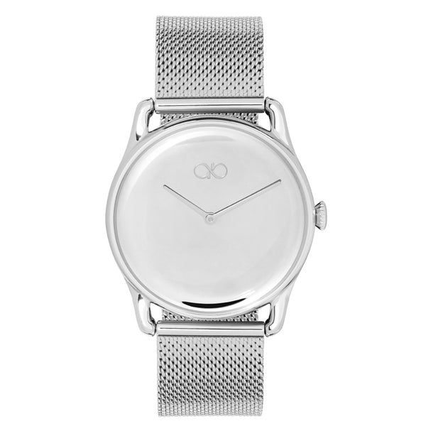 august berg Silver Watch With Silver Mesh Strap