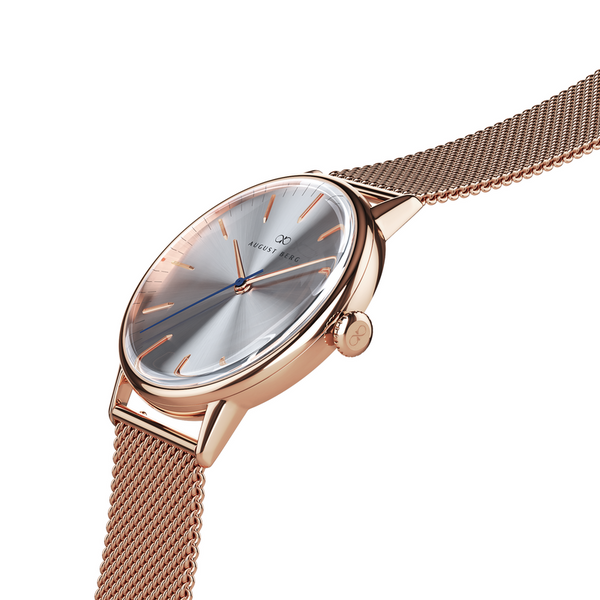 August Berg Buy Online Rose Gold Classic Simply Mesh Watch | August Berg