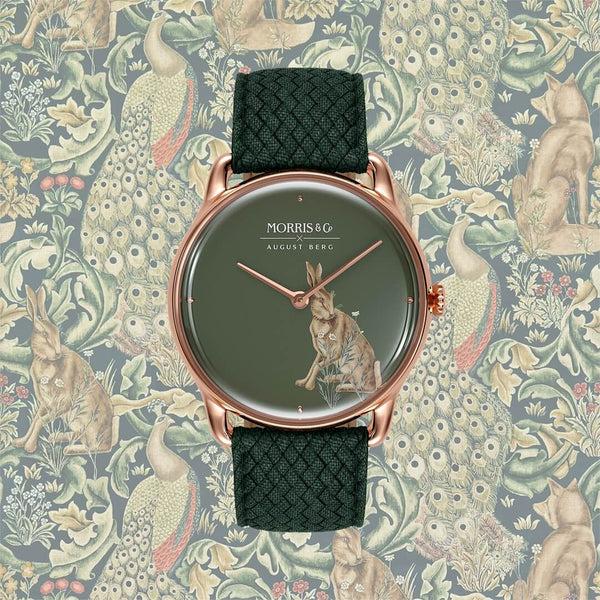 August Berg Morris & Co. Crimson Rose Gold Forest Hare Watch