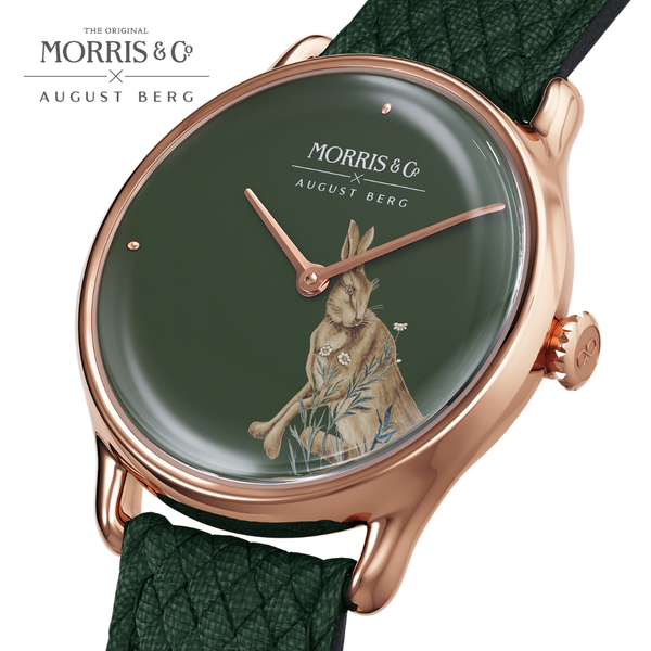 August Berg Morris & Co. Crimson Rose Gold Forest Hare Watch