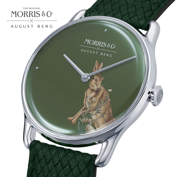 August Berg Morris & Co. Crimson Silver Forest Hare Watch