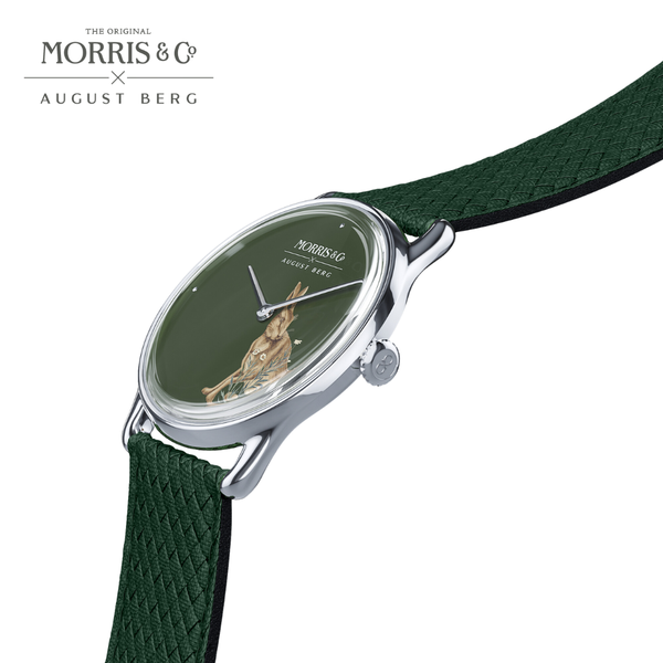 August Berg Morris & Co. Crimson Silver Forest Hare Watch
