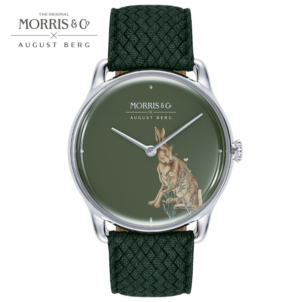 august berg Morris & Co. Crimson Silver Forest Hare Watch