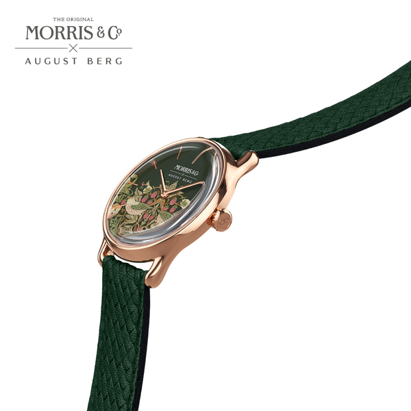 August Berg Morris & Co. Fennel Rose Gold Strawberry Thief Watch