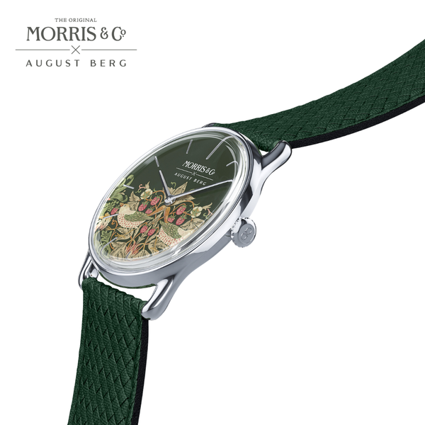 August Berg Morris & Co. Fennel Silver Strawberry Thief Watch