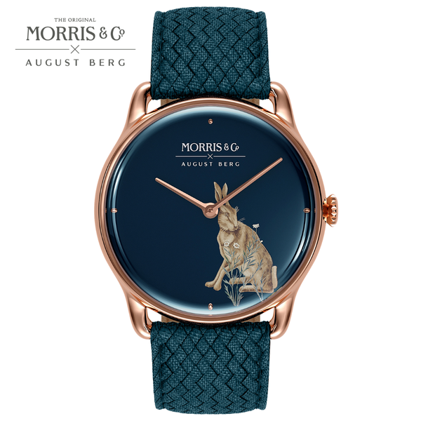 august berg Morris & Co. Indigo Rose Gold Forest Hare Watch