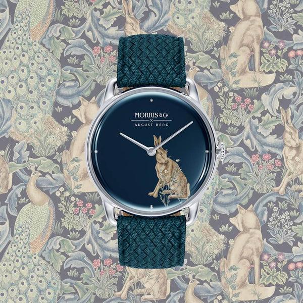 August Berg Morris & Co. Indigo Silver Forest Hare Watch