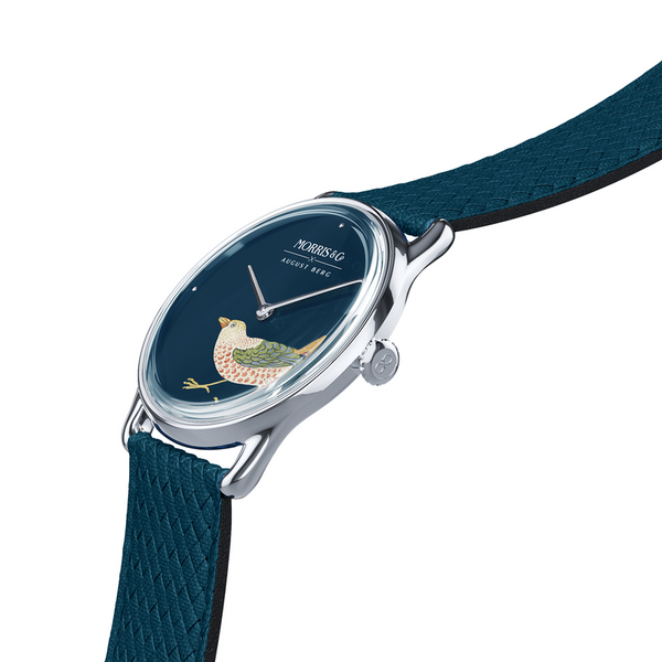 August Berg Morris & Co. Indigo Silver Strawberry Thief Bird Watch