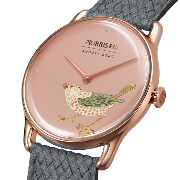 August Berg Morris & Co. Primrose Rose Gold Strawberry Thief Bird Watch