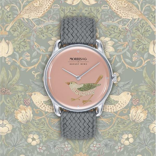 August Berg Morris & Co. Silver Strawberry Thief Bird Watch