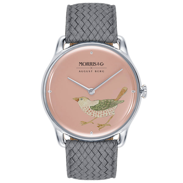 august berg Morris & Co. Silver Strawberry Thief Bird Watch