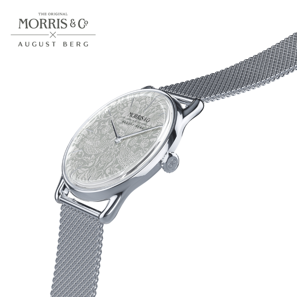 August Berg Morris & Co. Silver Strawberry Thief Watch