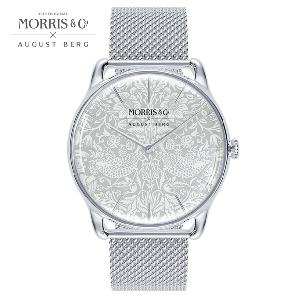 August Berg Morris & Co. Silver Strawberry Thief Watch