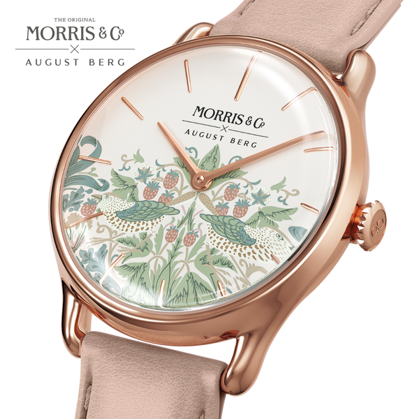 August Berg New Simply Strawberry Thief | Cochineal Pink Italian Leather