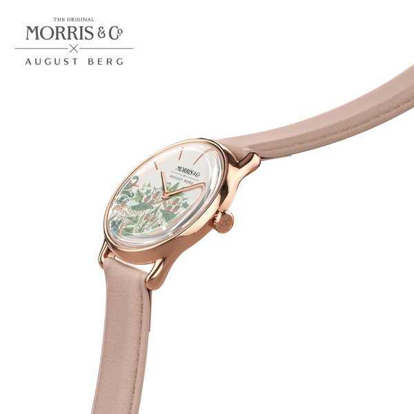 August Berg New Simply Strawberry Thief | Cochineal Pink Italian Leather