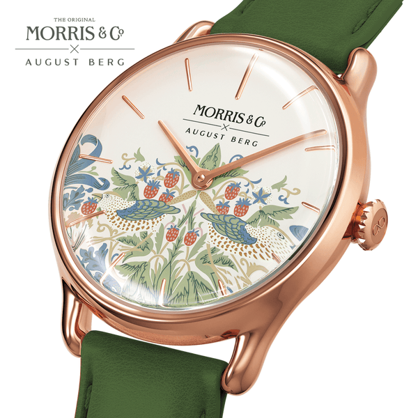 August Berg New Simply Strawberry Thief | Madder Rouge Italian Leather