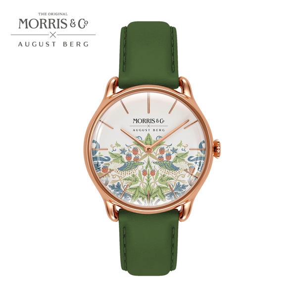 august berg New Simply Strawberry Thief | Madder Rouge Italian Leather