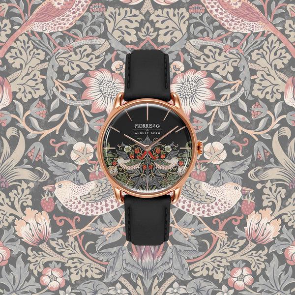 August Berg New Simply Strawberry Thief | Madder Rouge Italian Leather