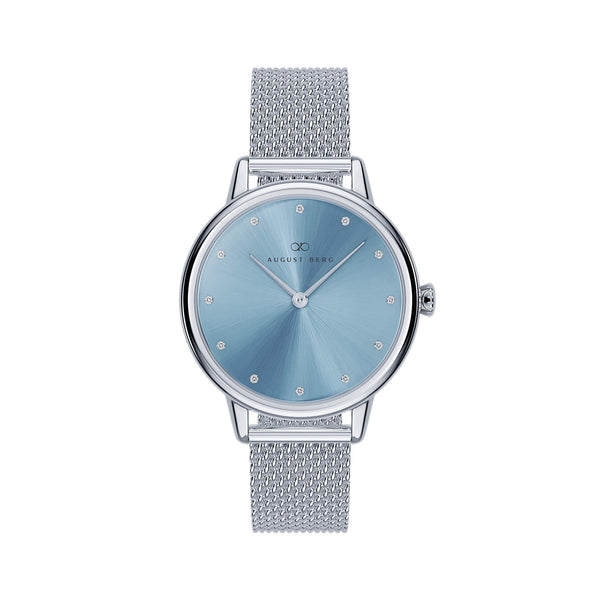 august berg Petite Strawberry Thief Silver Fennel Perlon Strap Watch