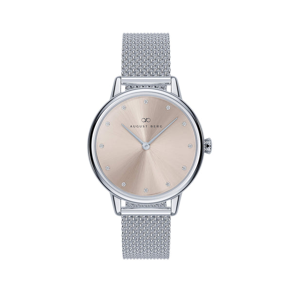 august berg Petite Strawberry Thief Silver Fennel Perlon Strap Watch