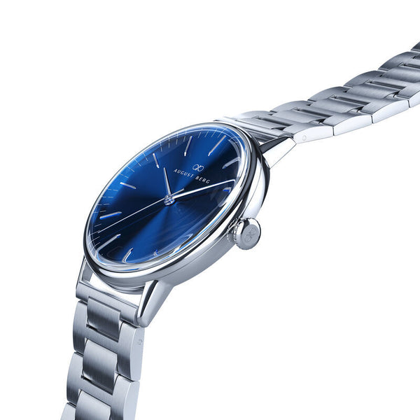 August Berg Serenity Link Deep Blue Silver Watch | August Berg
