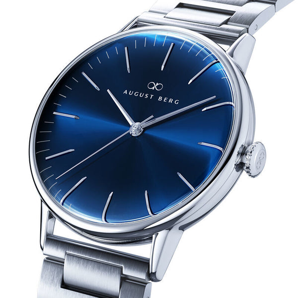 August Berg Serenity Link Deep Blue Silver Watch | August Berg
