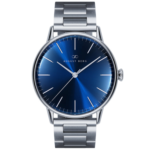august berg Serenity Link Deep Blue Silver Watch | August Berg
