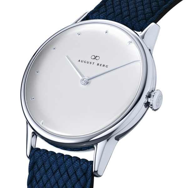 August Berg Shop Blanc Dot Silver Perlon Wrist Watch At August Berg
