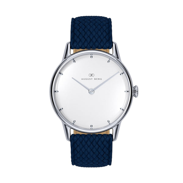 august berg Shop Blanc Dot Silver Perlon Wrist Watch at August Berg