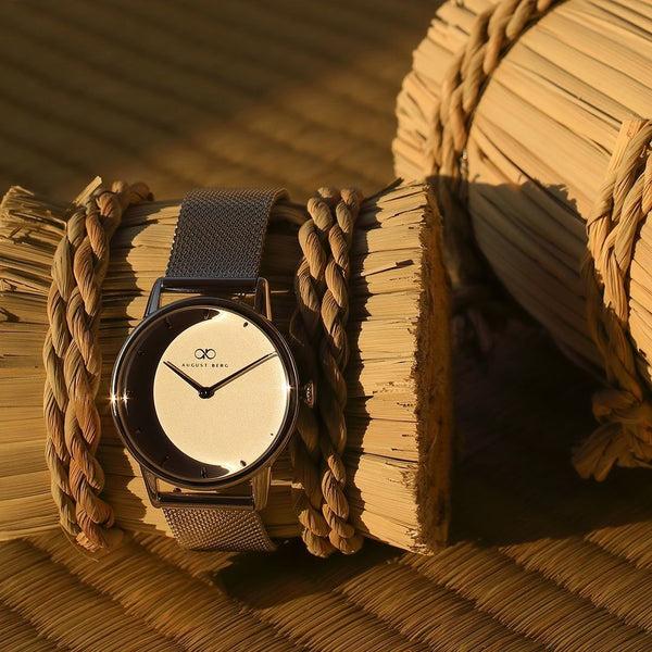 August Berg Shop Serenity Blanc Mesh Wrist Watch From August Berg