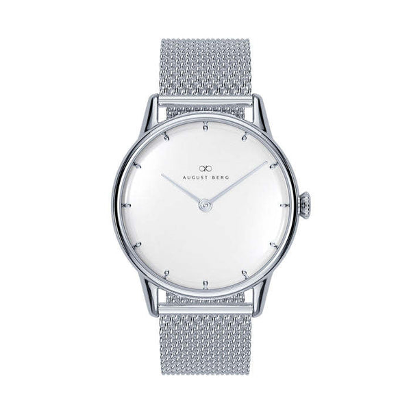 august berg Shop Serenity Blanc Mesh Wrist Watch from August Berg