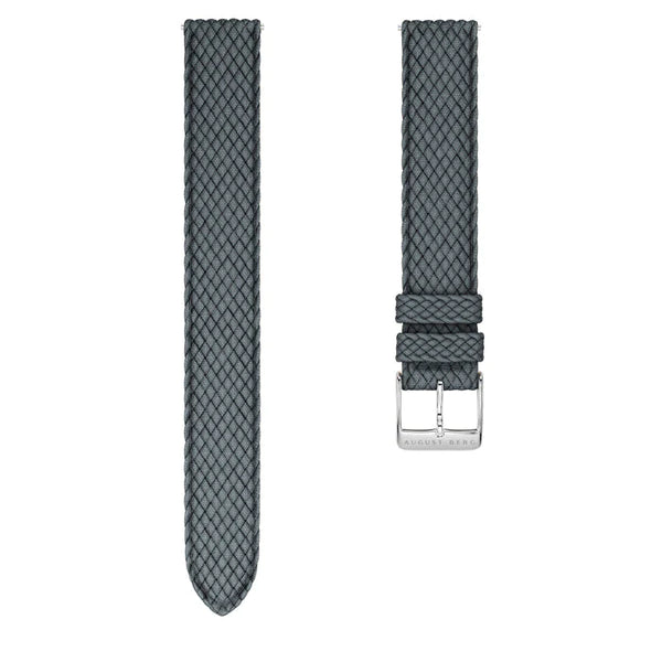 August Berg Silver Mesh & Grey Perlon Strap Gift Set 38mm | August Berg