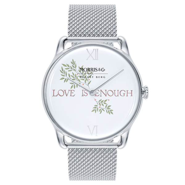 august berg Silver Mesh & Grey Perlon Strap Gift Set 38mm | August Berg
