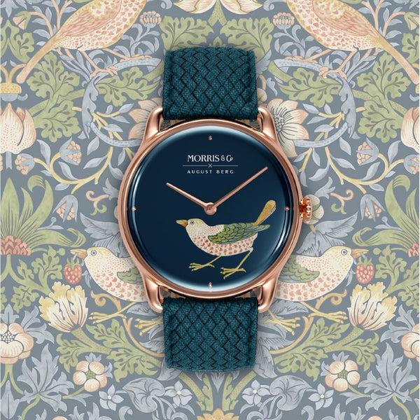 August Berg Strawberry Thief Bird Indigo | August Berg
