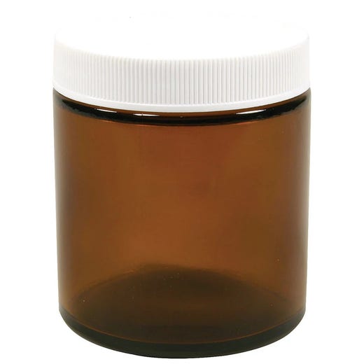 aura cacia Amber Wide Mouth Jar with Cap 4 fl oz