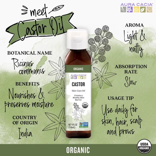 Aura Cacia Aura Cacia Organic Castor Oil 8 Fl. Oz