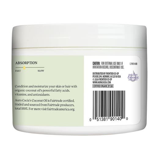 Aura Cacia Aura Cacia Fair Trade Certified Organic Unrefined Coconut Oil 6.25 Oz