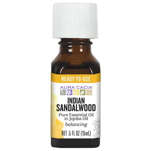 aura cacia Aura Cacia Indian Sandalwood Essential Oil in Jojoba Oil 0.5 fl. oz. 0.5 fl. oz