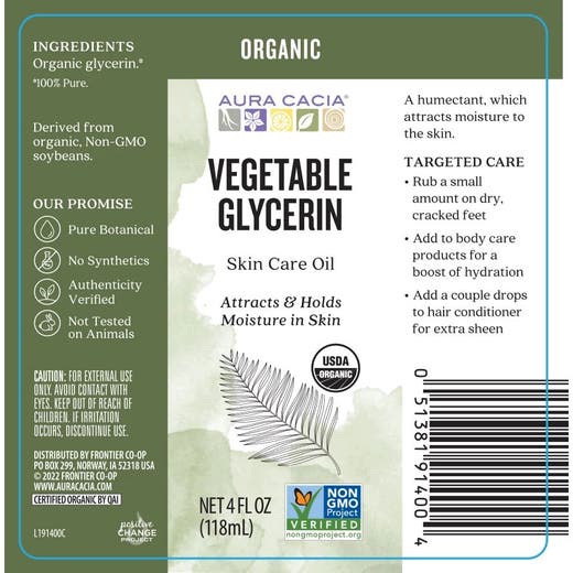 Aura Cacia Aura Cacia Organic Vegetable Glycerin 4 Fl. Oz