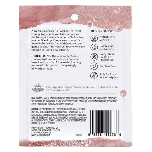 Aura Cacia Aura Cacia Patchouli & Sweet Orange Foam Bath 2.5 Oz