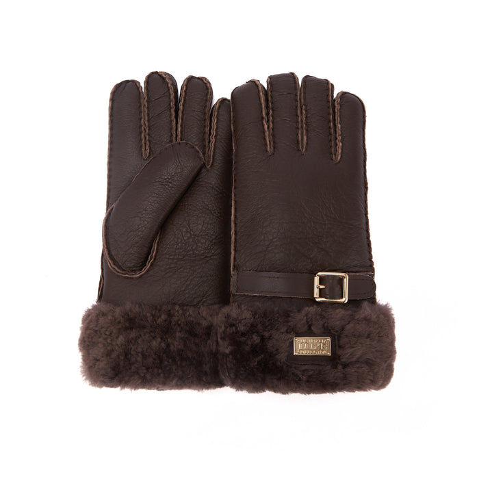 australia luxe CUFF GLOVES LEATHER BURNT