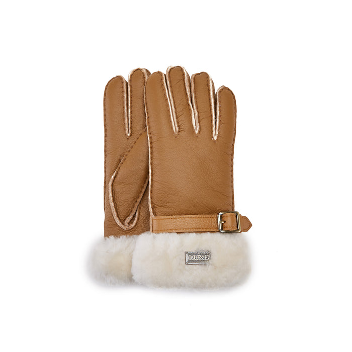 australia luxe CUFF GLOVES LEATHER CHESTNUT