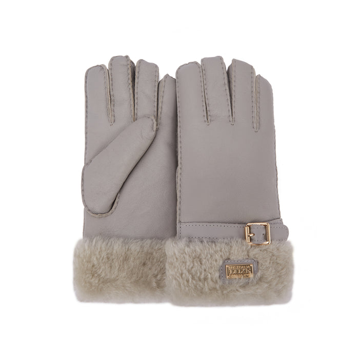 australia luxe CUFF GLOVES LEATHER ICE GRAY