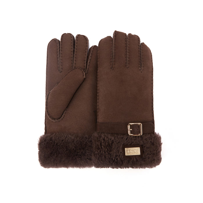 australia luxe CUFF GLOVES SUEDE BURNT