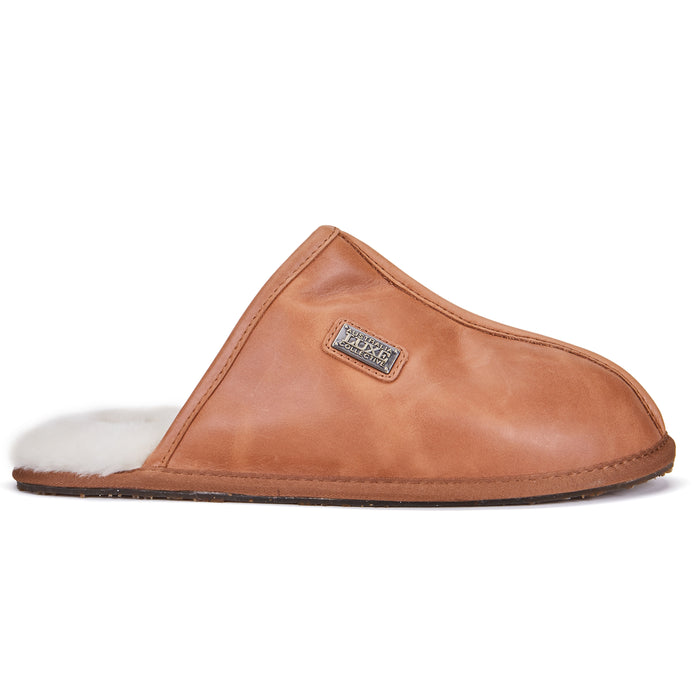 australia luxe MENS CLOSED MULE LEATHER TAN