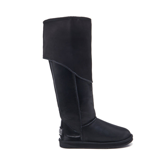 australia luxe SLOUCH TALL SATIN BLACK