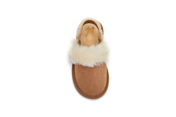 Australia Luxe KIDS SLINGBACK MULE CHESTNUT (ELASTIC)