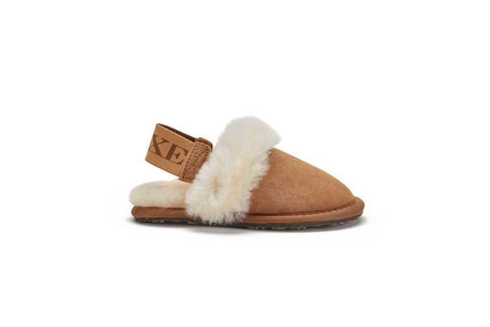 australia luxe KIDS SLINGBACK MULE CHESTNUT (ELASTIC)
