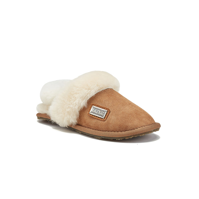 Australia Luxe KIDS SLINGBACK MULE CHESTNUT (SHEARLING)