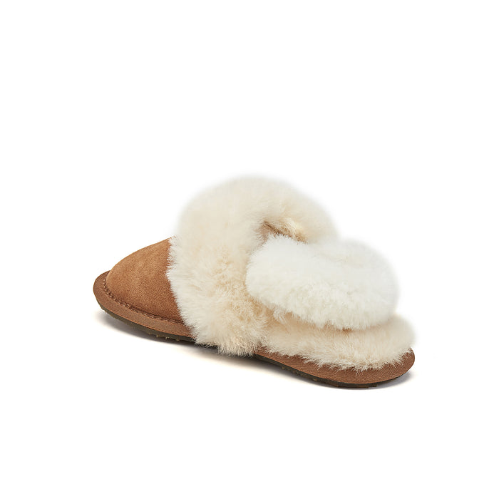 Australia Luxe KIDS SLINGBACK MULE CHESTNUT (SHEARLING)